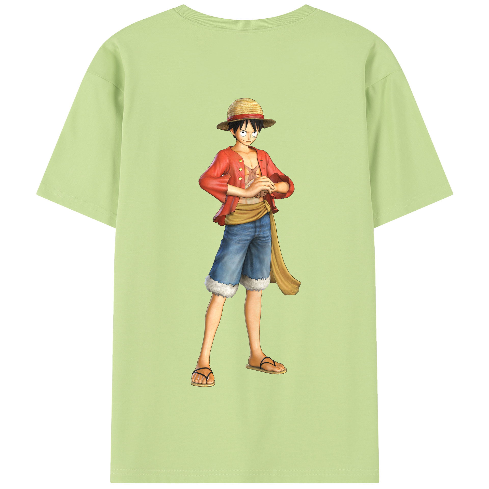 ワンピース モンキー・D・ルフィ ONE PIECE Monkey D. Luffy 綿100％半袖Tシャツ（背面プリント）
